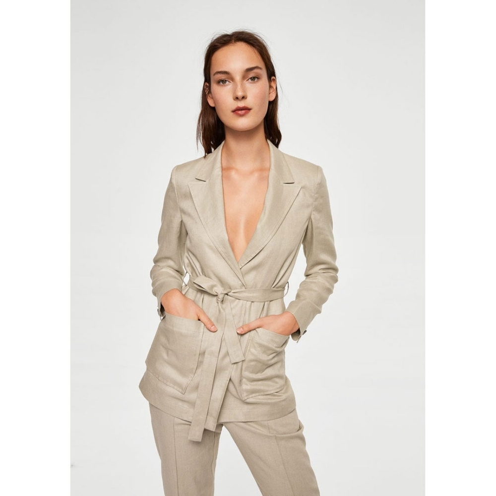 Mango Linen Beige Casual Suite